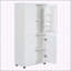 Armoire de salle de bain polyvalente et autoportante avec plusieurs fonctions de rangement