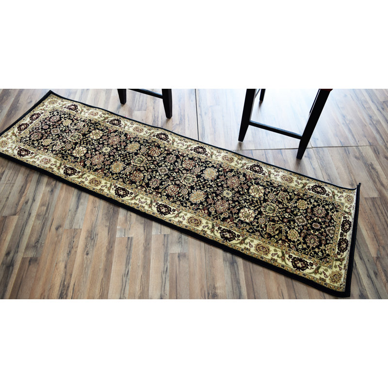 Gloucester Gilded Loom Oriental Black Area Rug, Runner 2'3" x 7'1