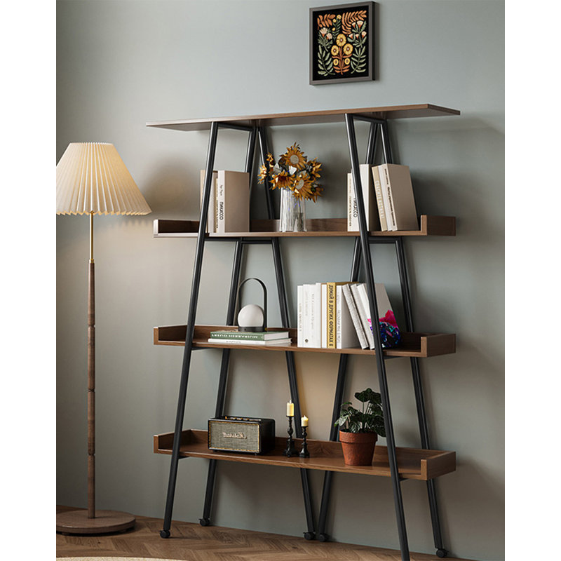 Bibliothèque moderne et moderne, H 59,1 po x l 55,1 po x P 11,8 po, Brun