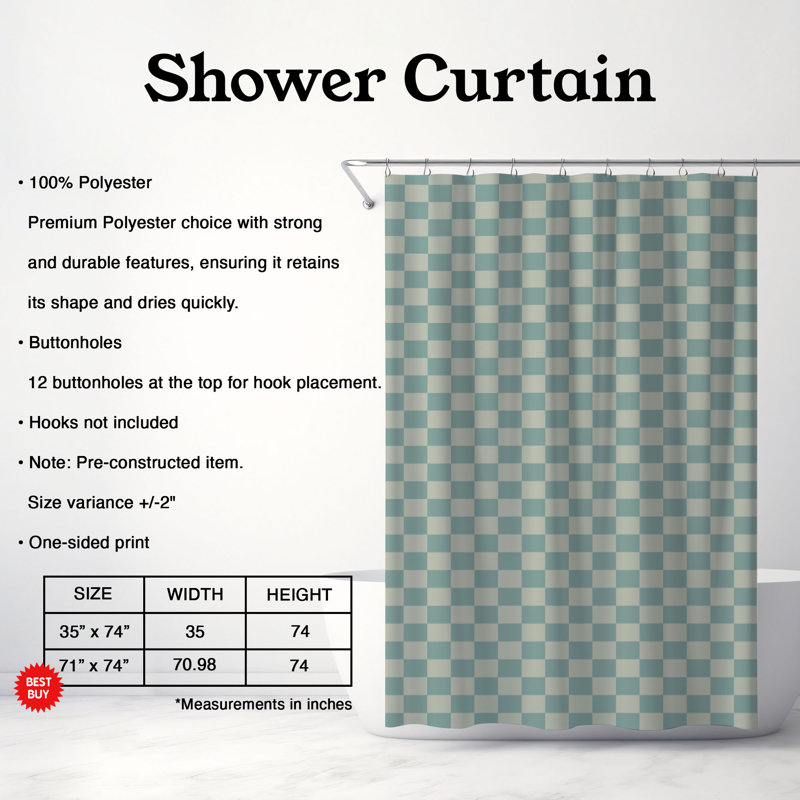 Cozy - Premium Shower Curtain, Green, 74"H x 71"W