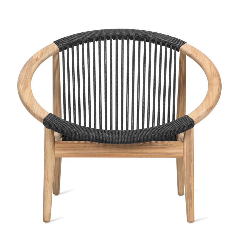 Frida Outdoor Lounge Chair, Black/Oak