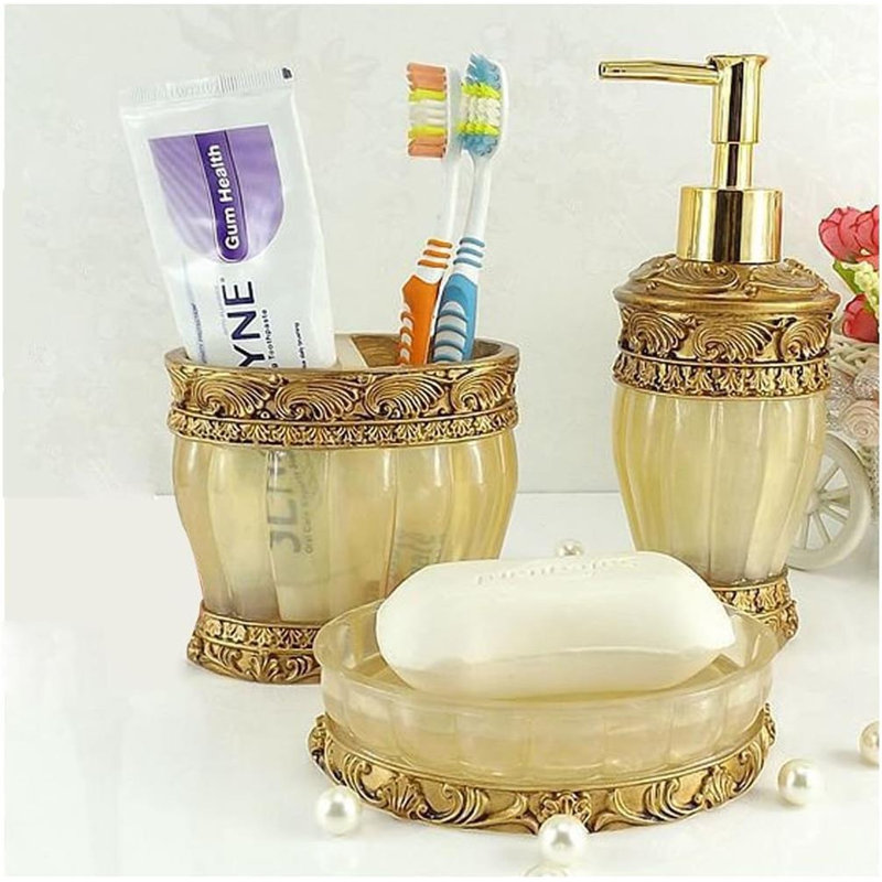 Retro gold bathroom accessories