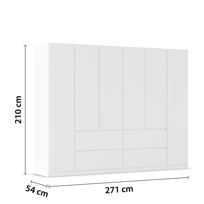 Mainz 6 Door Wardrobe, Alpine White