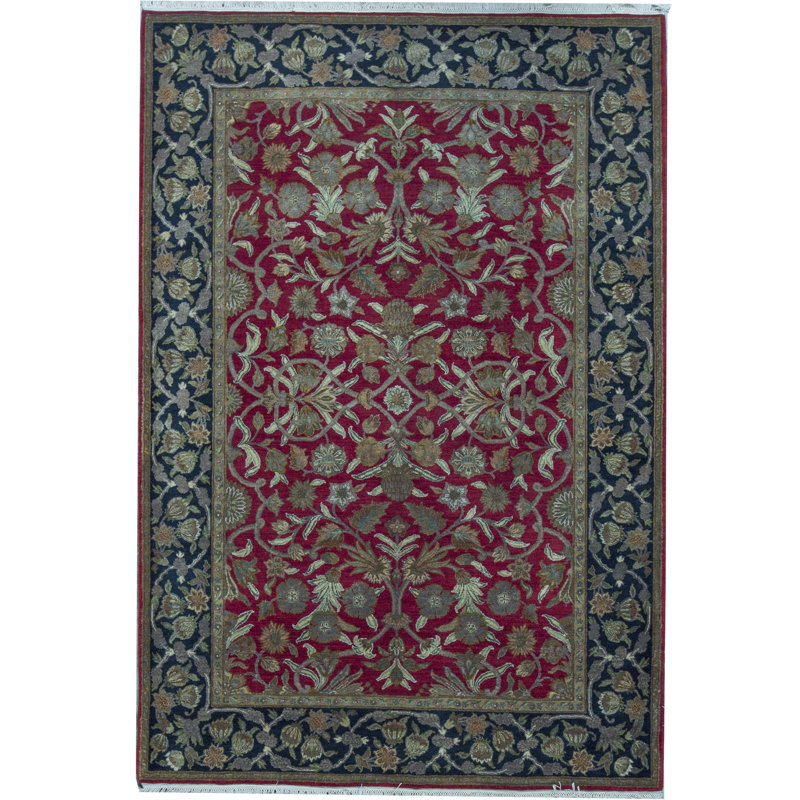 Suruchi Wool Oriental Area Rug in Red/Black, Rectangle 8'1" x 9'10"