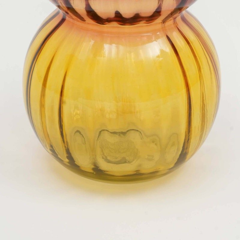 Vase | Vase en verre Long Long Gleaming | Centre de table décoratif élégant | 14 pouces, Jaune