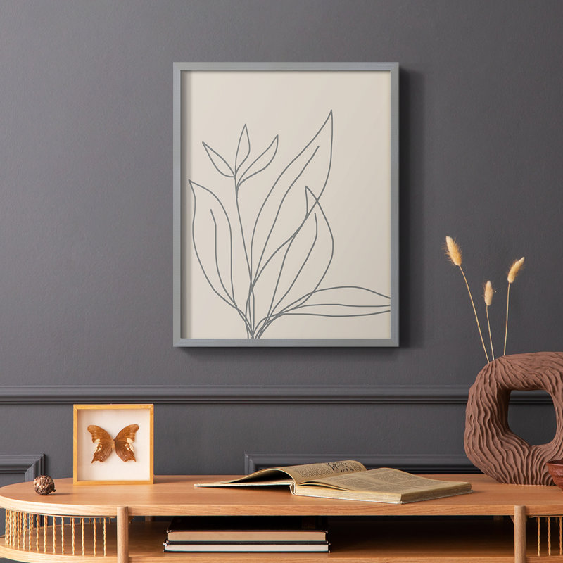 «Neutral Lines I», reproduction encadrée - bois massif, Noir, H 28 po x l 22 po