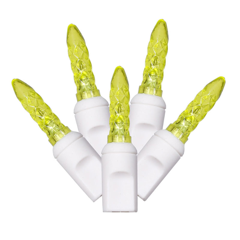 Single Mold M5 Icicle Christmas light set 9'L, Lime