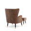 Aamiyah Upholstered Wingback Chair with Footstool