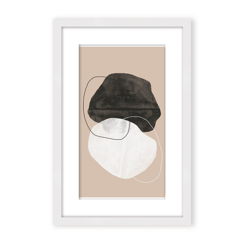 Cosmic Abstract by The Miuus Studio - Picture Frame Painting on Paper, 24" H x 16" W x 1.125" D, Black, Framed Matted Print