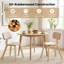 Ensemble de 4 chaises de salle à manger avec dossier ergonomique rembourré en velours Teddy pour cuisine beige et naturel-1834170981-1834170983