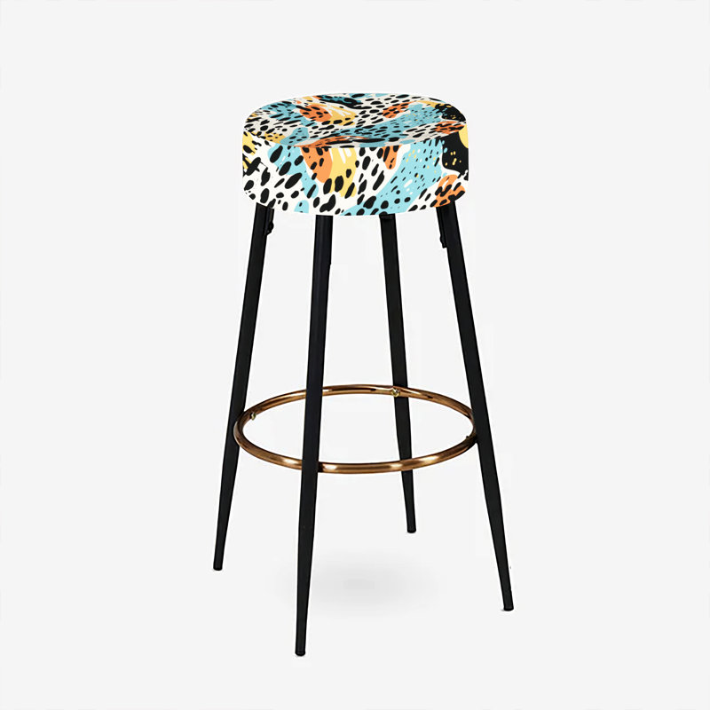 Wild Cheetah Print Multicolor - Abstract Bar Stools Set Of 2
