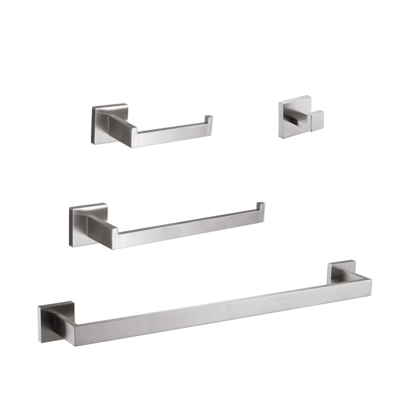 4 - Piece Bathroom Hardware Set, Brushed Nickel