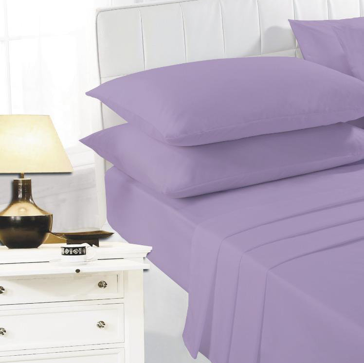 Homesley Cotton Blend/Polyester Flat Sheet, Single (3'), Lilac