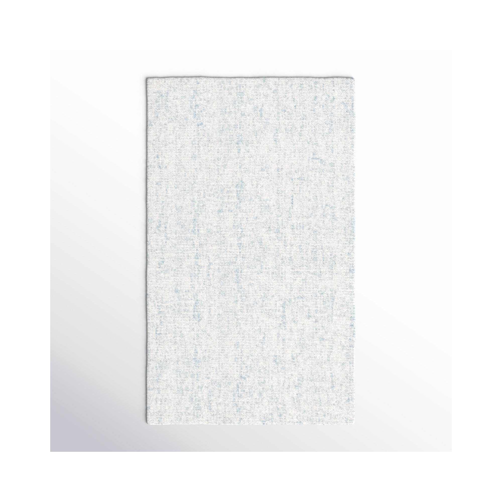 Fredi Abstract Hand Tufted Wool/Cotton Area Rug in Light Blue/Ivory, Rectangle 2' x 3'