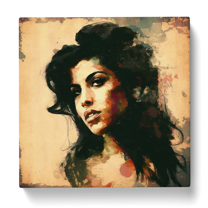 Amy Winehouse Vintage Art - Wrapped Canvas, 50cm H x 50cm W x 3cm D