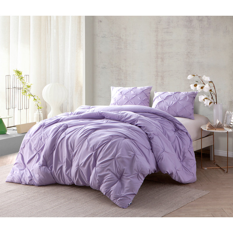 Microfiber / Polyester Comforter, Twin XL Comforter + 2 Shams, Light Purple