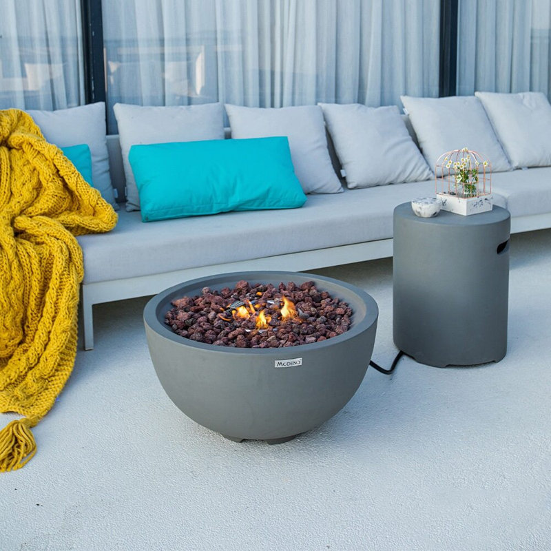 Round Concrete Smokeless Fire Pit, Propane