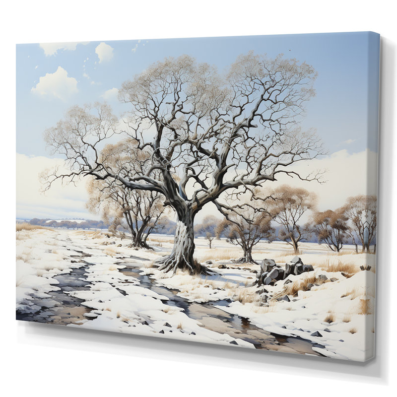Winters Tree Sycamore 2 - Art mural sycomore, Toile tendue, H 24 po x l 32 po x P 1 po