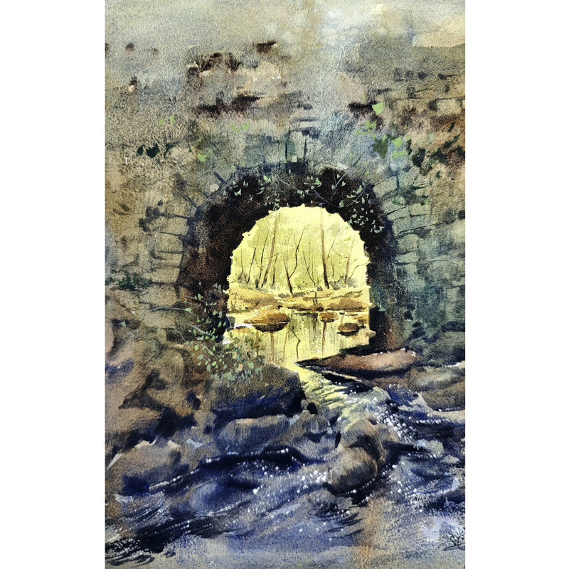 Un vieux passage | Aquarelle sur papier | Pour la décoration murale