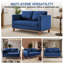  Causeuse rembourrée en velours 60 po Mid Century-362177946