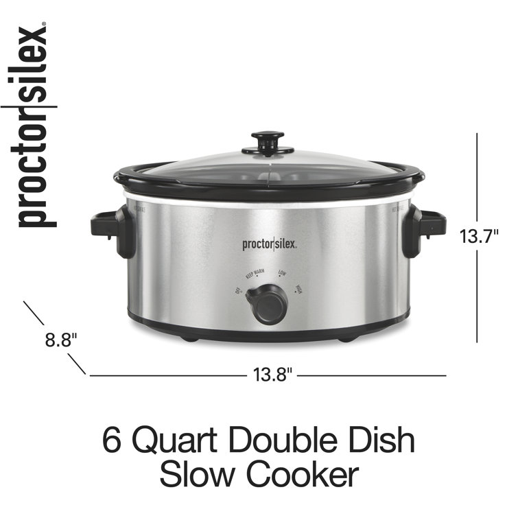 Crockpot Round Slow Cooker, 4.5 quart, Black & White Pattern