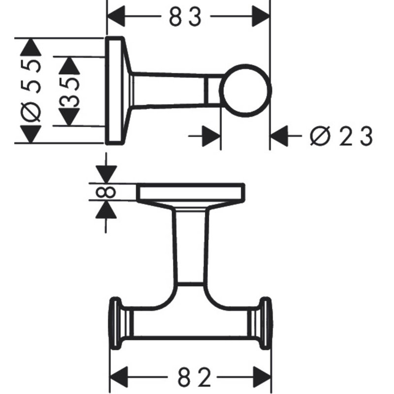 Universal Circular Double Robe Hook, Chrome