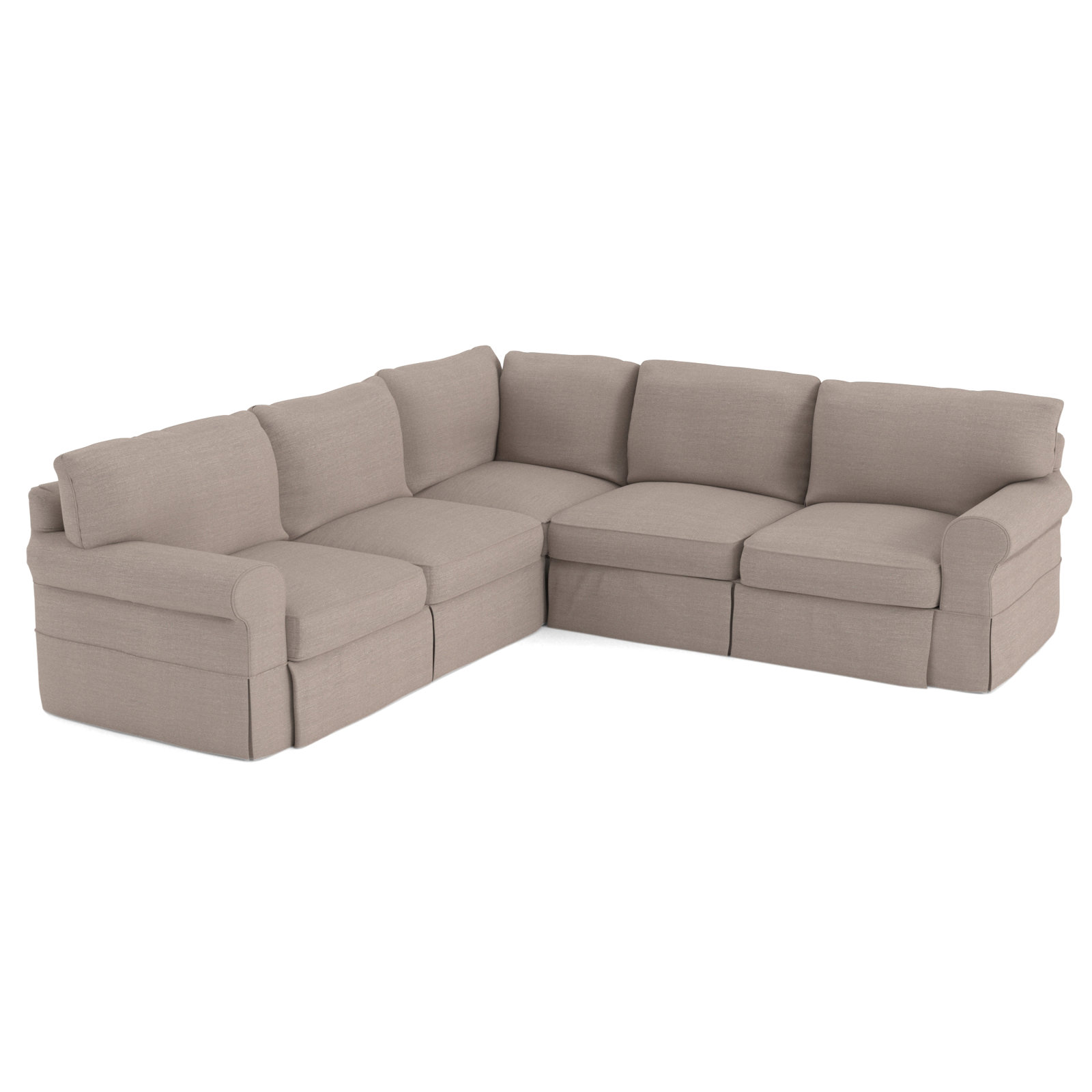 Amari 94" Wide Corner Sectional, Left Hand Facing, Macarena Light Gray Canvas