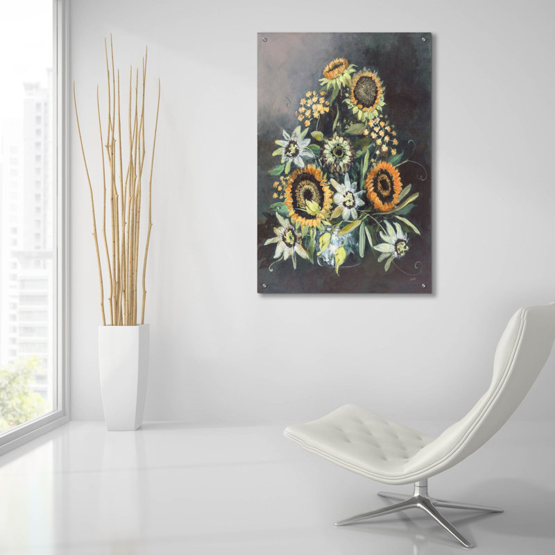 «Botanist Still Life No Blue» par Julia Purinton, art mural en verre acrylique, H 36 po x l 24 po x P 0,2 po