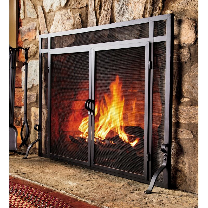 Plow & Hearth Steel Fireplace Screen & Reviews | Wayfair