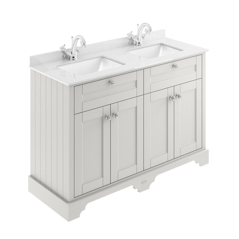 Old London 1222 mm Freestanding Double Vanity with Drop In Basin, Timeless Sand