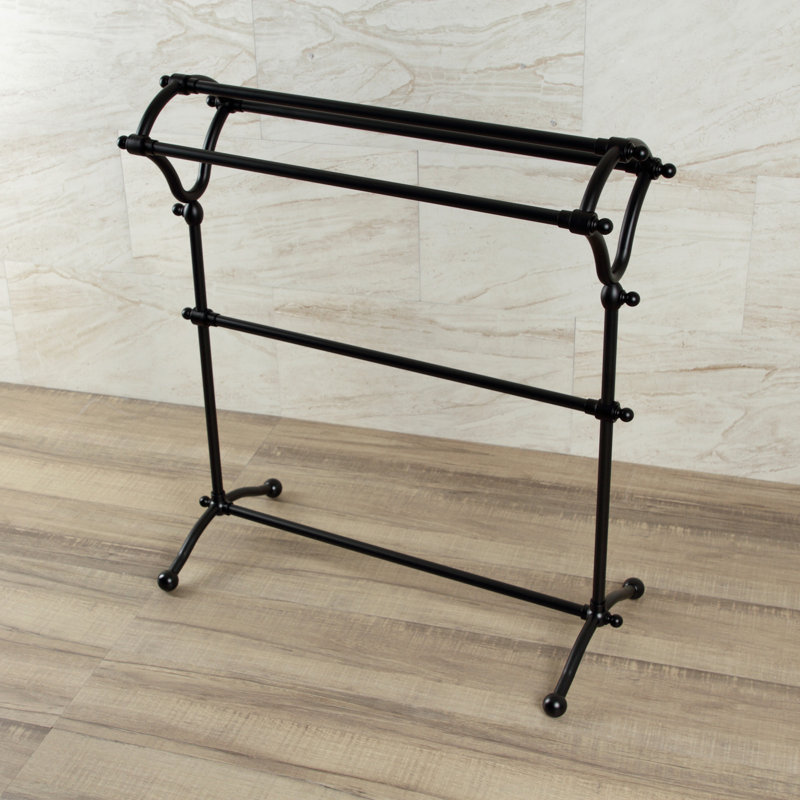 Porte-serviettes sur pied Edenscape, Noir mat