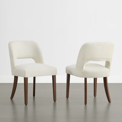 Upholstered Dining Chairs with Solid Wood Legs