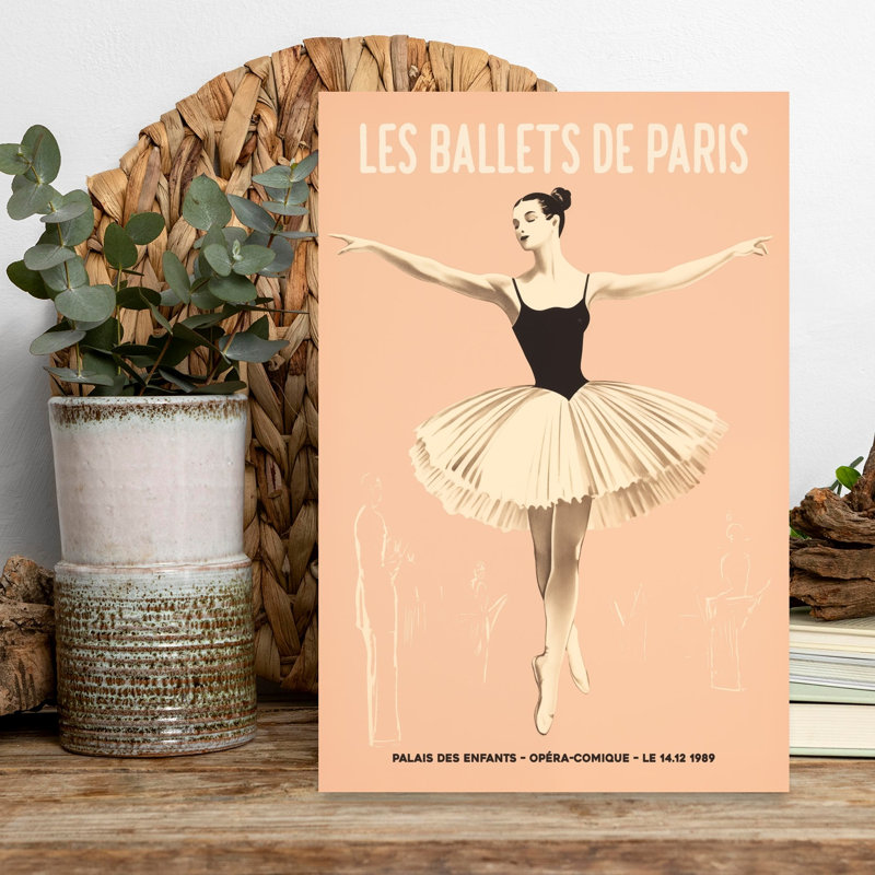 Ballerine classique sur pointe, art mural rétro classique élégant, H 18 po x l 12 po