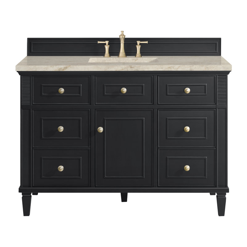 Lorelai 48'' W Single Vanity, Black Onyx, 8" Widespread, Tajnar Eclos