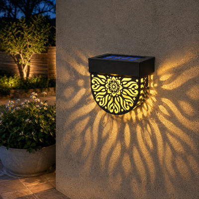 6-Pack Black Solar Fence, Deck and Step Lights | Waterproof Warm Yellow LED Outdoor Wall Decor for Gardens