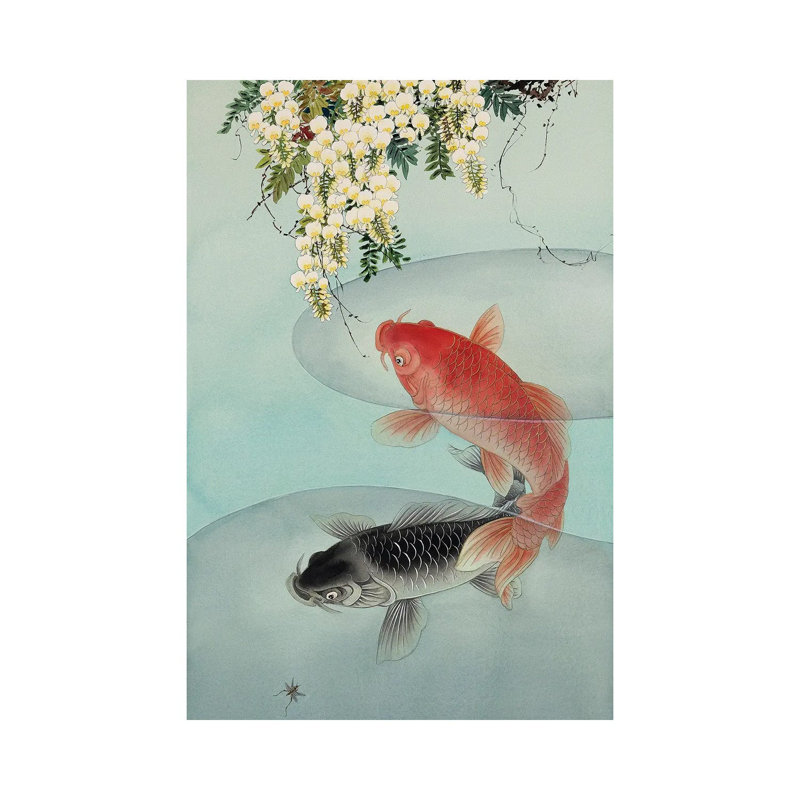 Curious Koi - Painting on Canvas, Wrapped Canvas, 30.48 cm H x 45.72 cm W