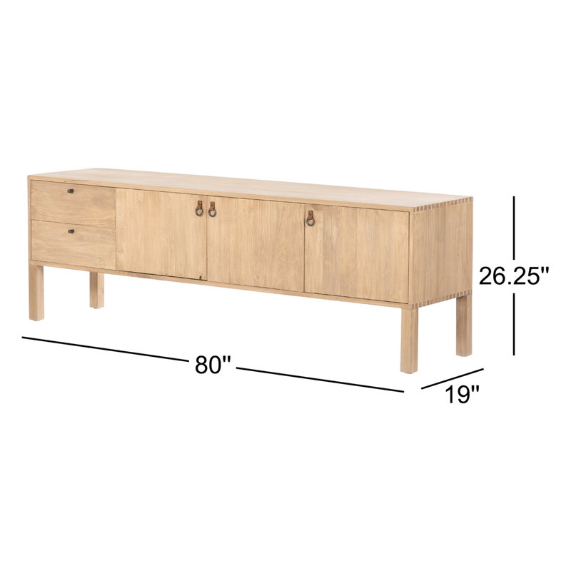 Isador Media Console, Dry Wash Poplar