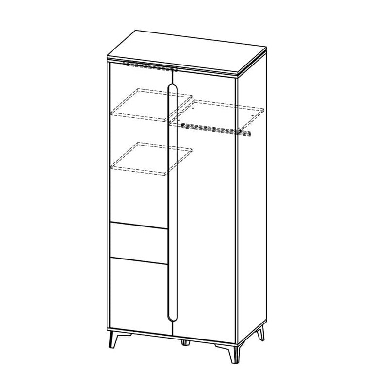 Burdeshaw 3 Door Manufactured Wood Wardrobe, White/Mountain Ash