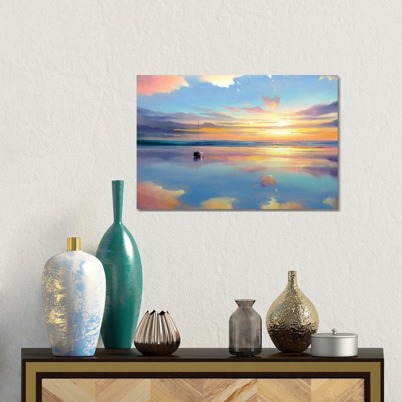 Où le ciel rencontre l'eau, Canevas, H 12 po x l 18 po x P 1,5 po