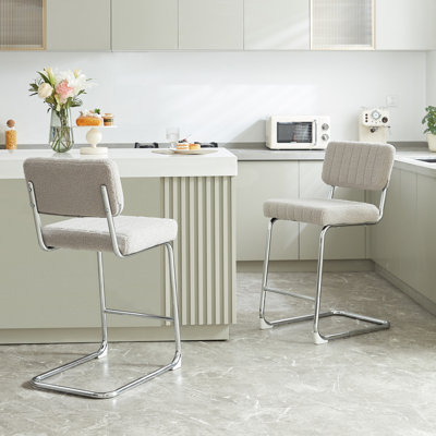 Modern Upholstery Metal Base Barstools