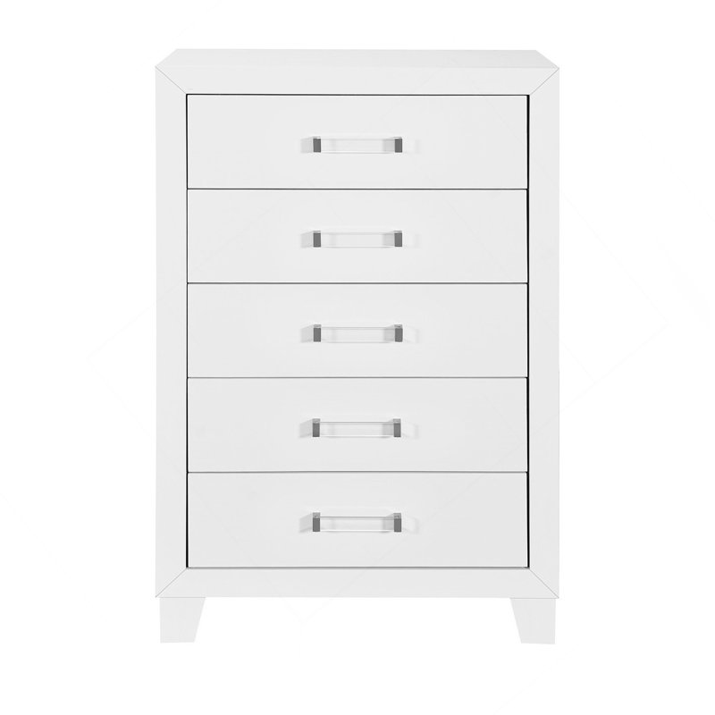 Commode verticale en bois manufacturé avec 5 tiroirs