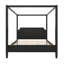 Lit plateforme à baldaquin en bois avec tête de lit et pieds de support-1268388771-1268388797