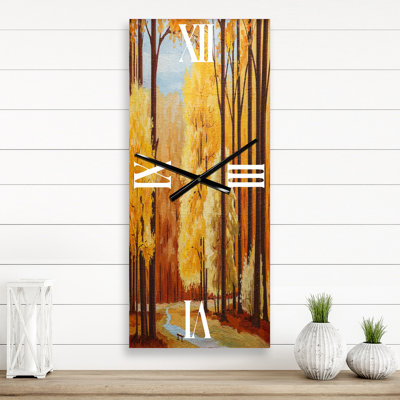 Horloge murale arbres d'automne à l'aube