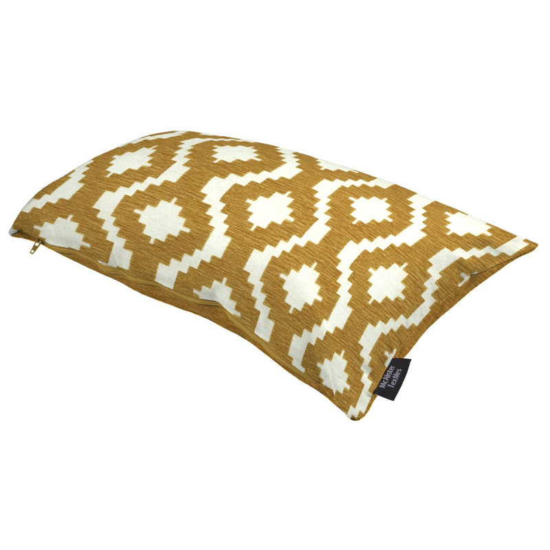 Thaddeus Geometric Rectangular Cushion Cover, Ochre Mustard Yellow, 40 x 60cm