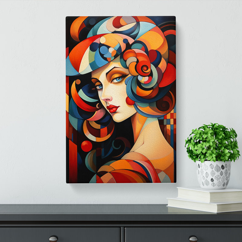 Nouveau Woman Cubism - Print, 60cm H x 40cm W x 3cm D