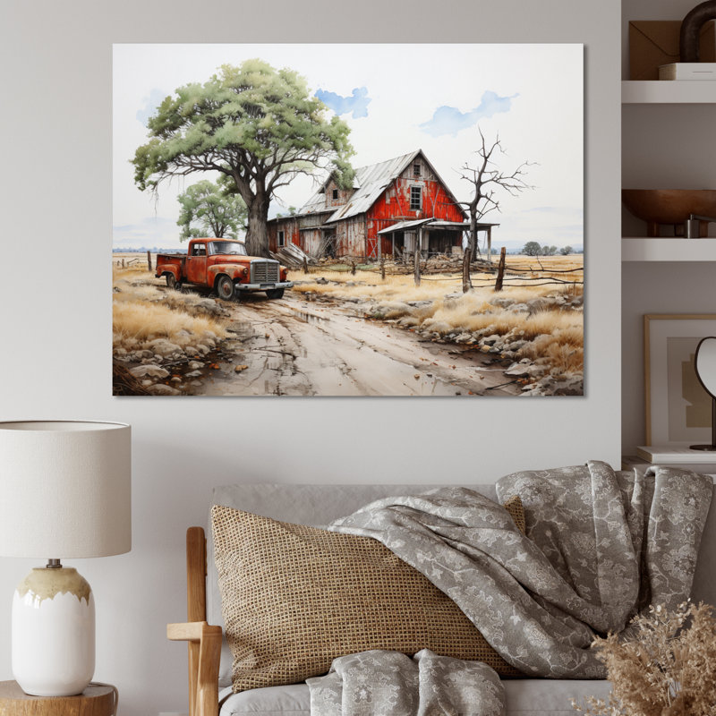 Farmhouse Homestead Legacy - impressions sur toile de ferme, H 24 po x l 32 po x P 1 po, Toile tendue
