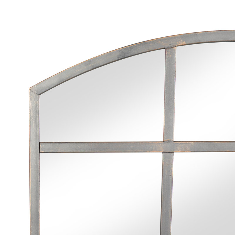 Miroir mural Haider, 40 po x 30 po, Fenêtre, Gris foncé