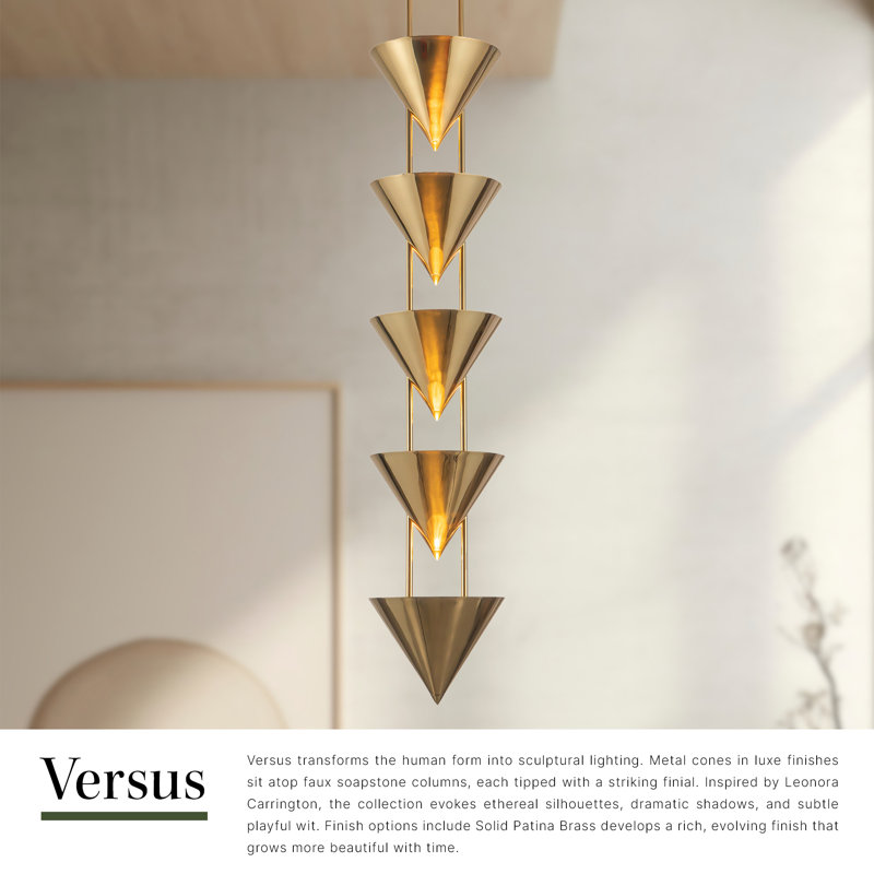 Versus 10-in Brass Pendant, Brass, 10
