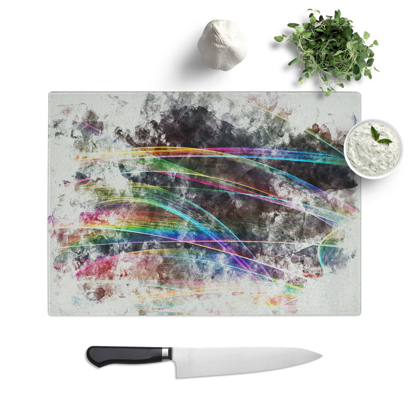 Vol (1) Watercolour Chopping Board, 0.4cm H x 28.5cm W x 39cm L