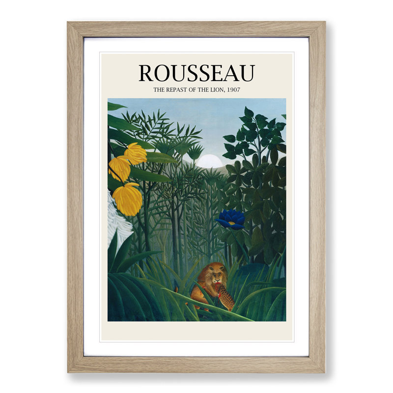 The Repast of the Lion by Henri Rousseau - Picture Frame Painting, Oak Framed, 36cm H x 27cm W x 2cm D